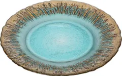新品 ヴェトロ・フェリーチェ 中皿 洋食器 プレート ターコイズ×ゴールド 21.5cm 幸せのガラス フラッシュ 349122P