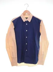 コムデギャルソンオムプリュス COMME des GARCONS HOMME PLUS AD2014 バイカラー切り替え PK-B059 長袖シャツ マルチカラー SSサイズ 103MT-2932