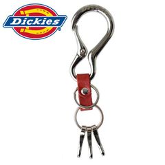 ディッキーズ キーホルダー 《07レッド》新品 未使用Dickies カラビナ バイク 車 合金 牛革 3連フック【H4J】【メール便4】ファッション メンズ