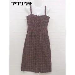 ◇ merlot メルロー チェック ロング ワンピース レッド系 レディース  【中古】 【1111190004316】