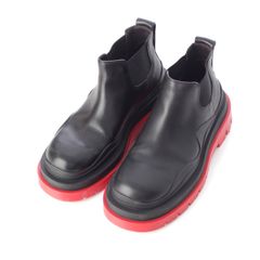 ボッテガヴェネタ タイヤ レザー サイドゴア アンクル ショート ブーツ ブラック 37【中古】