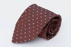 クリツィア ブランドネクタイ 小紋柄 シルク メンズ ブラウン KRIZIA 【中古】