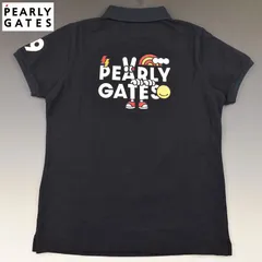 【サイズ：0・Ｓ・新品】パーリーゲイツ 日本製 どうしちゃったPG コットンポロシャツ 紺 055-2260002