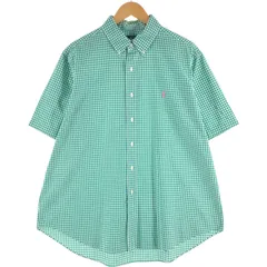古着 ラルフローレン Ralph Lauren ギンガムチェック 半袖 ボタンダウン チェックシャツ メンズXL相当/eaa564004