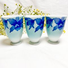 愛陶　湯呑み　湯飲み　コップ   　3つセット 　ブルー　青