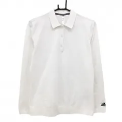 アディダス 長袖ニットポロシャツ 白 袖口ロゴ レディース OT ゴルフウェア adidas