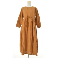 【無印良品】IDEE POOL いろいろの服 ギャザｰリネンロング七分袖ワンピース