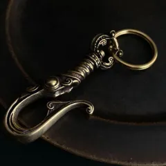 真鍮 キーホルダー キーリング キーフック フック ゴシック ビンテージ レトロ アンティーク アクセサリー パーツ ハンドメイド 金色 224