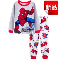 ✨新品✨スパイダーマン パジャマ 子供用 長袖 上下セット 100 110 120 130cm キッズ 男の子 寝間着 ルームウェア 部屋着 綿素材 コットン プリント柄 赤 青 グレー キッズパジャマ 長袖パジャマ 春秋冬 プレゼント 贈り物 ギフト