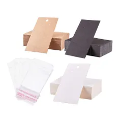 【大人気】PH PandaHall 約150セット アクセサリー台紙 3色 ピアス台紙 イヤリング用 ディスプレイカード 透明OPP袋付き ハンドメイド アクセサリーパーツ ジュエリー収納パーツ 副資材 手芸専門家 販売用 無地 90x50x0.1mm