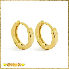 ゴールド Pasurohu ピアス K18 18金コーティング シルバー925 8.5mm 小さめ 人気 フープピアス レディース メンズ ゴールド プラチナ ダイヤカット 金属アレルギー対応 本物ジュエリー