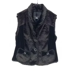 2番目 レディース ラメ インゾフォア ベロア ベスト 黒 91 ( HU35049 )