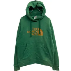 THE NORTH FACE プリントスウェット パーカー M グリーン ノースフェイス 裏起毛 プルオーバー 古着卸 アメリカ仕入 a709-6439