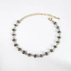 淡水パールのビーズチェーンブレスレット（ピーコック）　♯95