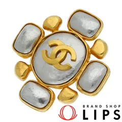 シャネル ココマーク ストーンブローチ  真鍮 レディース  【中古】