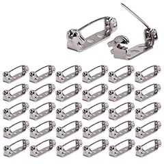 サムコス ブローチピン 回転式 ロック ブローチピン コサージュピン 25㎜ 三つ穴 安全 丈夫 ウラピン アクセサリー パーツ DIY手芸 シルバー 鉄製 （約50個入り）