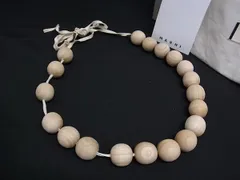 ■新品同様■ MARNI マルニ ウッド ロング ネックレス アクセサリー レディース ベージュ系 BM5389のサムネイル