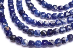 ソーダライト 4mm キューブカット １連（約３８ｃｍ） パワーストーン 天然石 _RG429