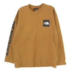 THE NORTH FACE ノースフェイス NT81931 L/S SQUARE Logo TEE アームロゴ プリント 長袖 カットソー ライトブラウン系 M【中古】