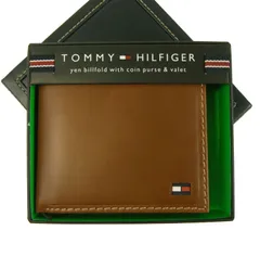 トミーヒルフィガー TOMMY HILFIGER ＜訳あり・アウトレット＞ メンズ 二つ折（タン）HIGHLAND TH-31g
