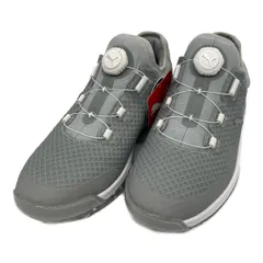 未使用品 プーマ PUMA ゴルフシューズ  25cm グレー プロアダプト アルファキャット ディスク スパイクレス 2E [376043]