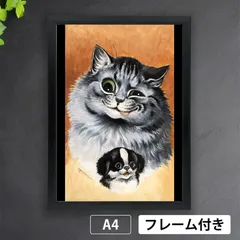 ルイスウエイン　黒猫　アンティーク風フレーム入り レア>黒猫の絵柄のアンティーク ミニ トリオティーカップセット