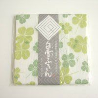 【新着商品】日本製 塩素系漂白剤可 ふきん しなやかな触感 友禅 クローバー/若葉 白雪 F