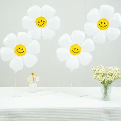 風船 花形 バルーン スタンド付き 誕生日飾りセット 誕生日 パーティー 装飾 お祝い 子ども 大人 撮影背景 イベント装飾 フォトブース 装飾アイテム (スマイルデイジー)