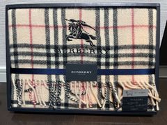 未使用品 BURBERRY バーバリー ひざ掛け ウール100% ノバチェック柄
