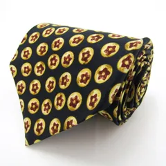 バナナリパブリック ブランド ネクタイ シルク 小紋柄 総柄 花柄 ワイドタイ PO メンズ ネイビー Banana Republic 【中古】