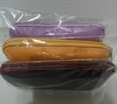羊革 収納付き がま口  財布 パープル系  茶系  黄土色系から色が選べます