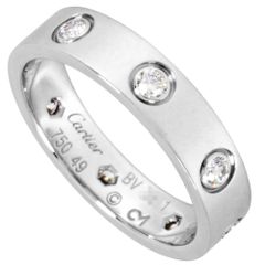 カルティエ Cartier ミニラブ リング 指輪 ダイヤモンド #49 K18WG 4.3g 8P ダイヤ【中古】