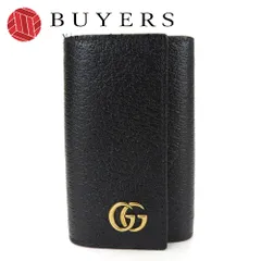 【中古】 グッチ キーケース 435305 GGマーモント レザー ブラック ブラック 6連 レディース メンズ GUCCI