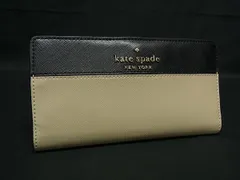 ■美品■ kate spade ケイトスペード WLR00122 レザー 二つ折り 長財布 ウォレット 札入れ 小銭入れ カード入れ ベージュ系 DK3059