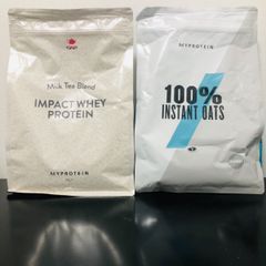 混ぜて飲む方どうぞ！粉末オートミール（1㎏ ）＋プロテイン：ミルクティー（1㎏）