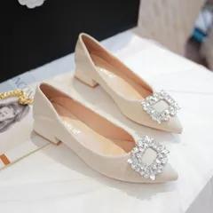 ☆ ベージュ ☆ 37(23.5cm) ☆ パンプス ビジュー pmypan7221 ビジュー パンプス ローヒールパンプス 靴 シューズ レディース ポインテッドパンプス レディースシューズ キラキラ おしゃれ お洒落 歩きやすい かわいい ヒール3cm