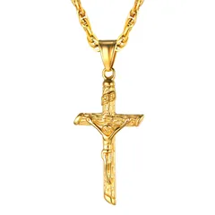 【迅速発送】Suplight ネックレス メンズ 十字架 クロス ペンダント シルバー ステンレス 金属アレルギー レディース ペア アクセサリー