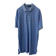 Polo Ralph Lauren 半袖 ボーダー ポロシャツ L サックスブルー ポロラルフローレン ポニーロゴ 古着卸 アメリカ仕入 a707-5264