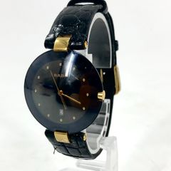 RADO ラドー 129.4075.4 QZ/SS デイト ブラック文字盤 メンズ腕時計 稼動品【PF-26】