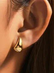 ジュエリー レディース イヤーアクセサリー スターリングシルバー製 水滴型 フープイヤリング ゴールドプレイテッド ライトウェイト レディースジュエリー 結婚式 バレンタインデー