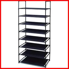 【新着商品】トレードワン ラック 8段 約H141×W57×D28cm オープンシェルフ 棚 高さ調整可能 スチール 軽量 組み立て簡単 シンプル 耐荷重4kg ブラック 10513