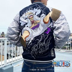 絡繰魂 からくりだましい × ONE PIECE ワンピース モンキー・D・ルフィ 太陽の神 リバ−シブル スカジャン （ 233064 ） カラクリダマシイ スカジャン リバーシブル ONE PIECE コラボ 麦わらのルフィ 太陽の神 ニカ ヒトヒトの実