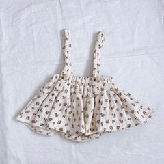 韓国子供服 mimi-market ミミマーケット サイズ2 花柄 サロペット スカート ホワイト
