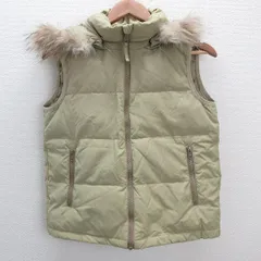 k■コーエン/COEN リアルファー付き ダウンベストJKT【M】ベージュ/LADIES■34【中古】