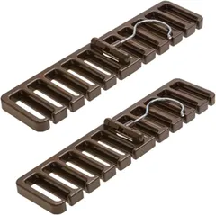 Tik Trunk TikTrunk ベルトハンガー 10本収納 ネクタイ スカーフ対応 省スペース 360度回転 フック付き 2個セット(ブラウン2個セット,  中)