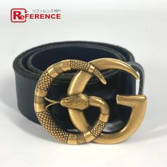 GUCCI グッチ ベルト GG ロゴ バックル スネーク 蛇 493949 レザー ブラック