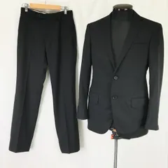 ユナイテッドアローズ/green label relaxing★春夏スーツ/上下セットアップ【上42/下72/黒/シャドーストライプ】背抜き/Set up◆cBH582