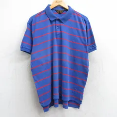XL/古着 エディーバウアー 半袖 ブランド ポロ シャツ メンズ 90s 大きいサイズ コットン 青他 ブルー ボーダー 25jun18 中古 トップス
