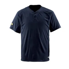 WJ803 デサント DESCENTE ベースボールシャツ 2ボタン DB-201 野球ウェア ブラック 黒 Sサイズ