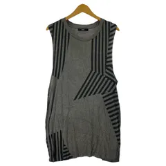 DIESEL ディーゼル ストライプ プリント ノースリーブカットソー size表記なし/チャコール